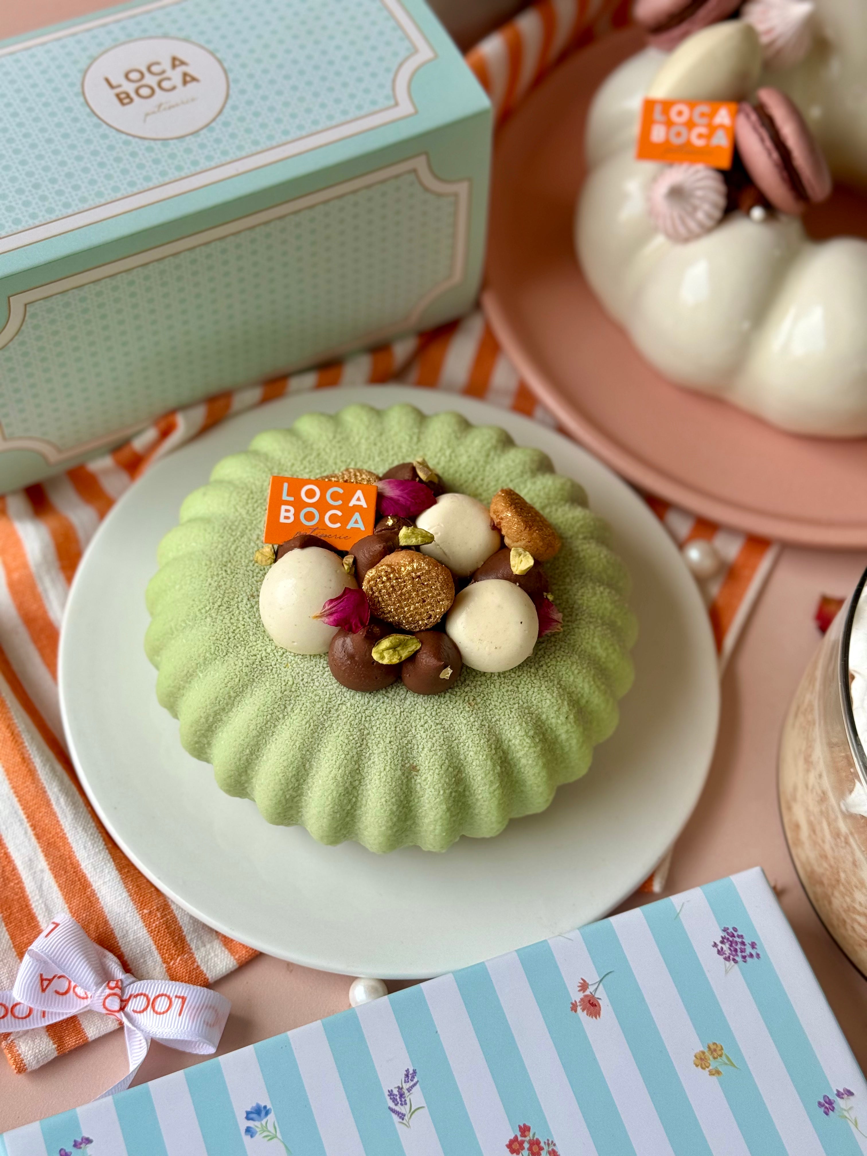 Kunafa Entremet Belgian Chocolate Pistachio 500 Grams EGGLESS kunafa-entremet-belgian-chocolate-pistachio-500-grams-eggless