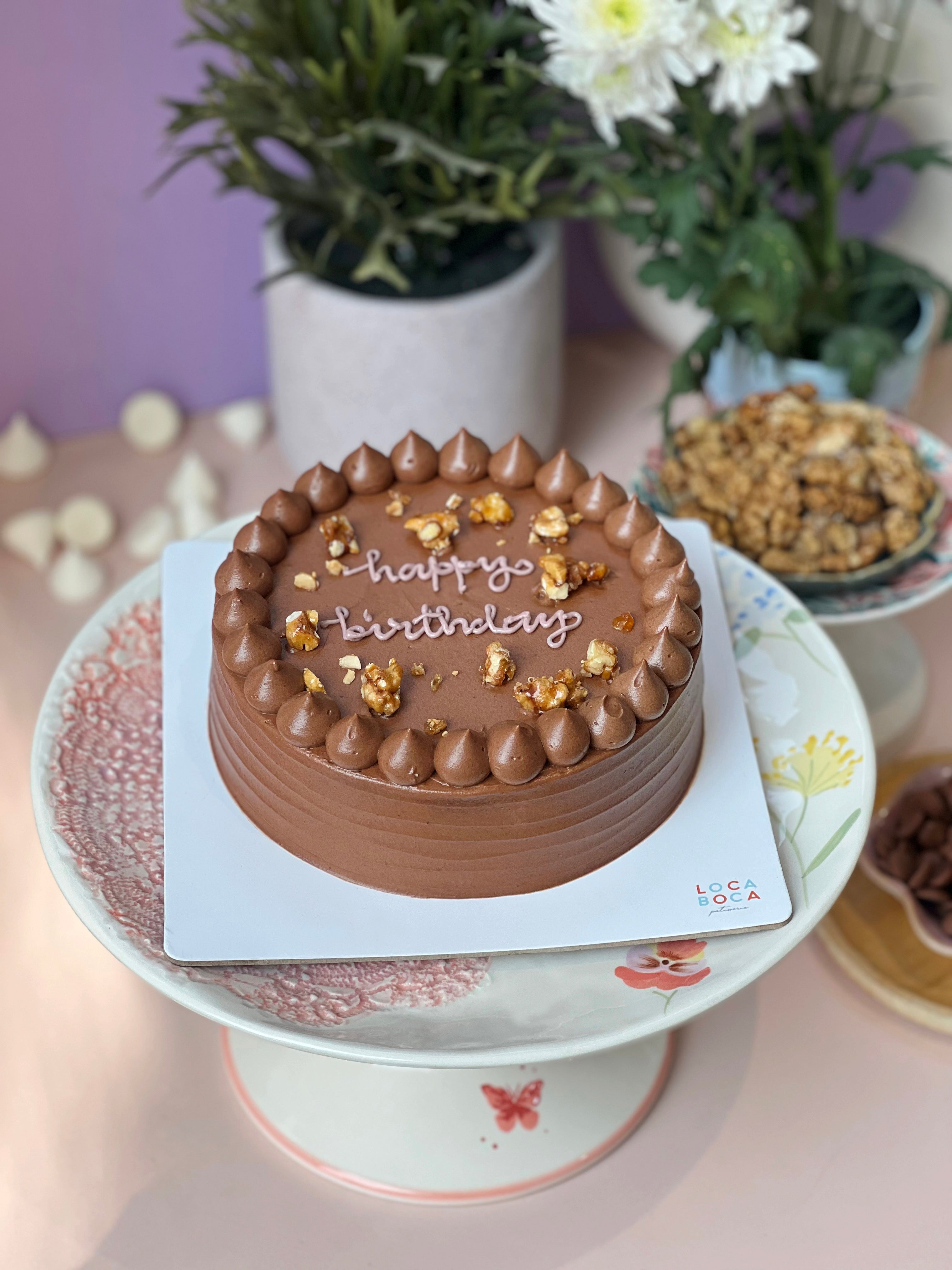 Belgian Chocolate, Coffee & Walnut Cake